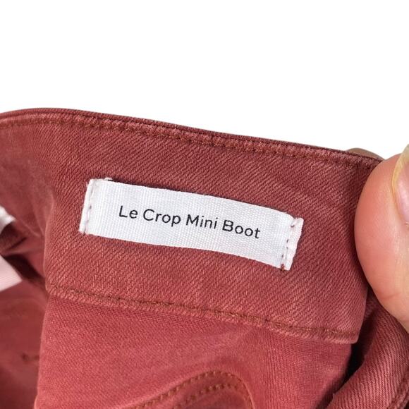 Frame Le Crop Mini Boot Cut Washed Redwood Stretch Denim Jeans SZ 27 - Picture 9 of 10
